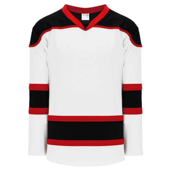 red and white hockey jersey